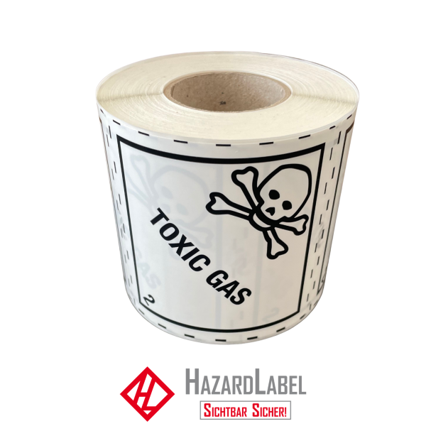 Gefahrgutaufkleber Klasse 2.3, 10x10 cm, PE-Folie, TOXIC GAS
